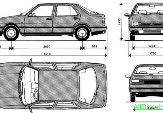 Fiat Croma (1991) (Fiat Kromah (1991)) - drawings (drawings) of the car